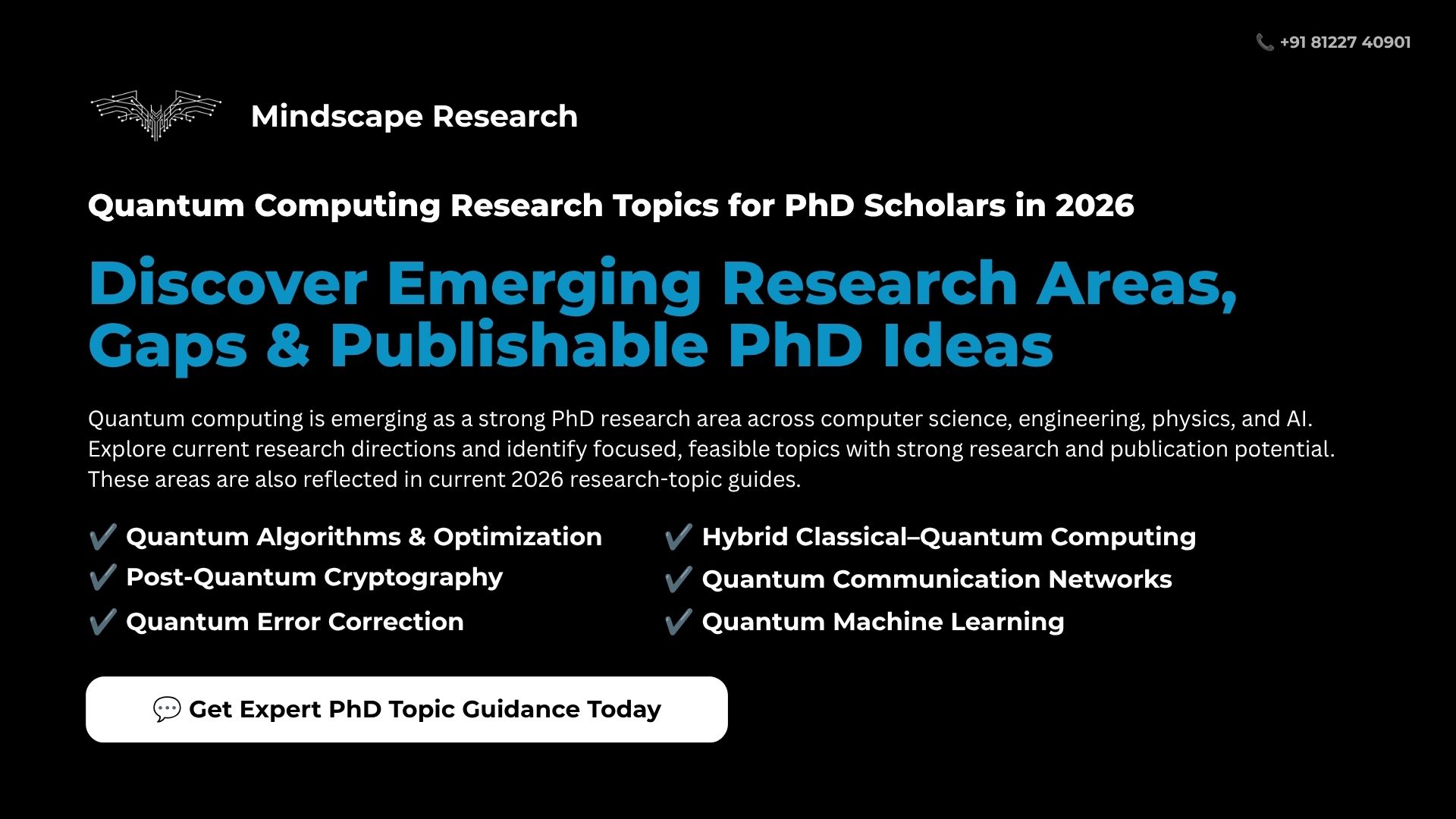 Quantum Computing Research Topics for PhD Scholars in 2026